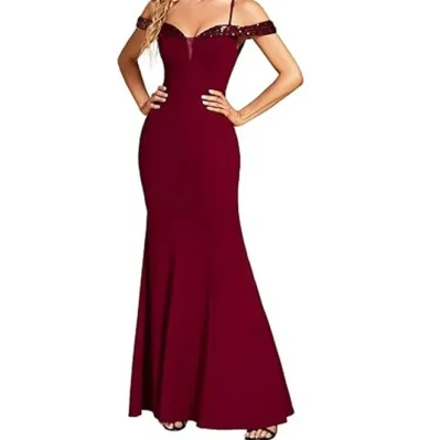 Off-neck Sling Evening Long Dress