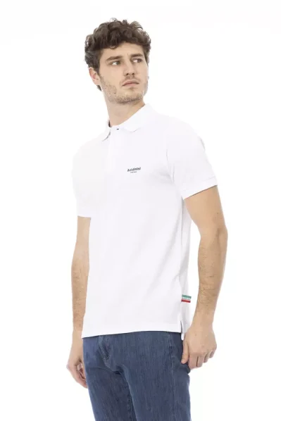 White Cotton Men Polo Shirt