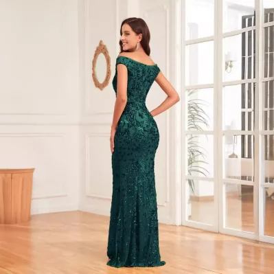 Sequined Sexy High Evening Dress