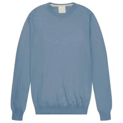 Light Blue Cotton Men Sweater