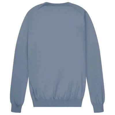 Light Blue Cotton Men Sweater
