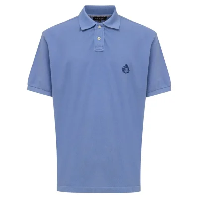 Blue Cotton Polo Shirt