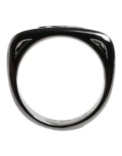 Silver Tone Brass Anello DG Logo Ring