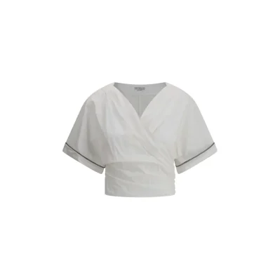 Buckle-knotted waist Blouse