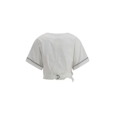 Buckle-knotted waist Blouse