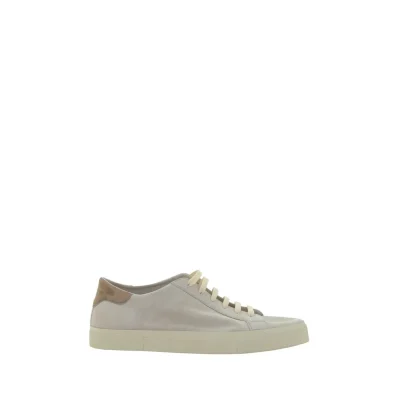 Cream White Leather Sneakers