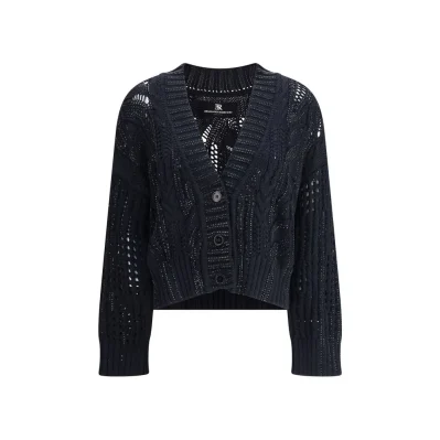 Rhinestone cotton Cardigan