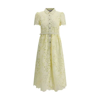 Midi-length lace chemisier Dress