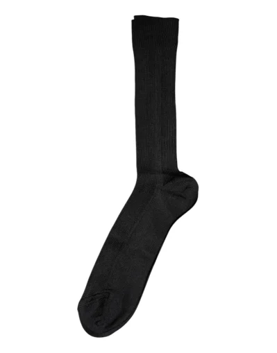 Black Cotton DG Logo Mid Calf Men Socks
