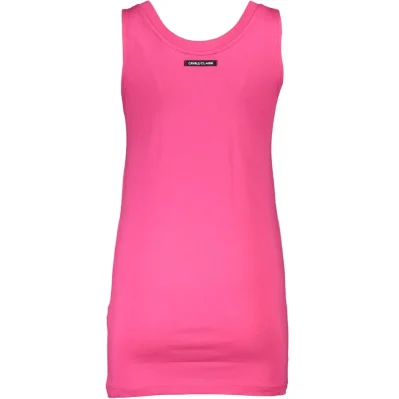 Pink Cotton Women Tank Top