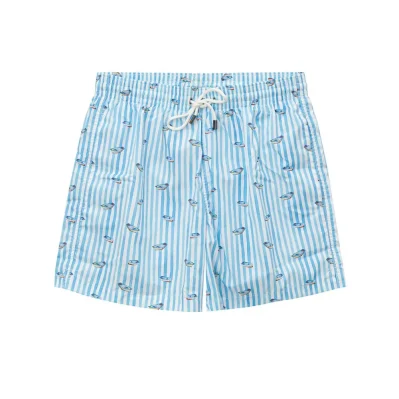 Light Blue Polyester Swimwear