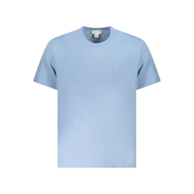 Light Blue Cotton Men T-Shirt