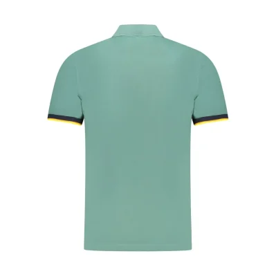 Green Cotton Men Polo Shirt