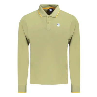 Green Cotton Men Polo Shirt
