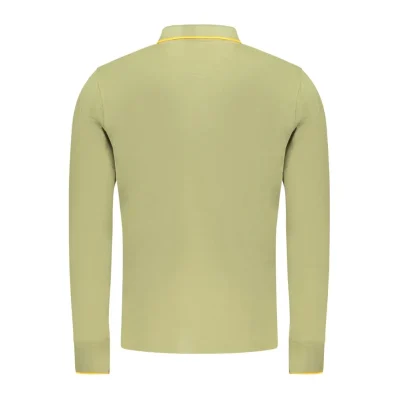 Green Cotton Men Polo Shirt