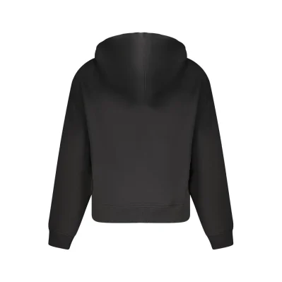 Black Cotton Women Hoodie