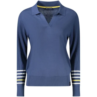 Blue Cotton Women Sweater