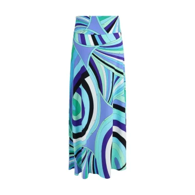 Iride print long Skirt