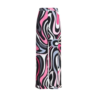 Marble print silk Pants