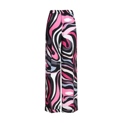 Marble print silk Pants
