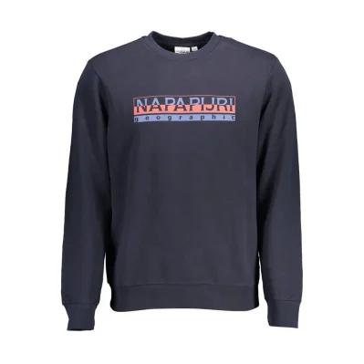 Blue Cotton Men Sweater