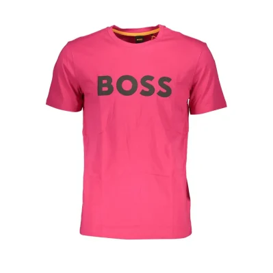 Pink Cotton Men T-Shirt