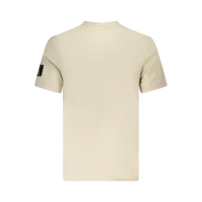 Beige Cotton Men T-Shirt