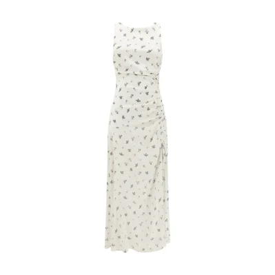 Satin floral long Dress