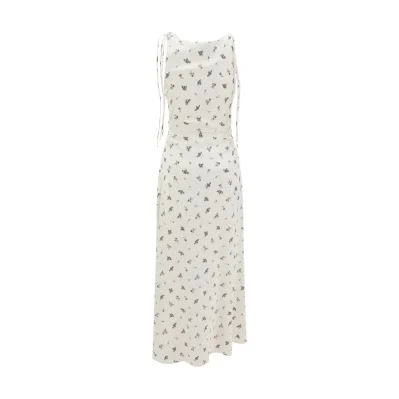 Satin floral long Dress