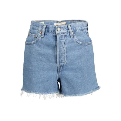 Light Blue Cotton Women Short