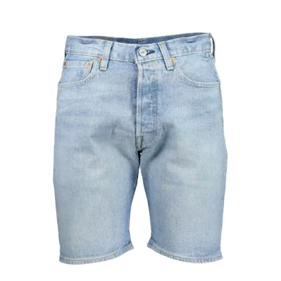 Light Blue Cotton Men Short