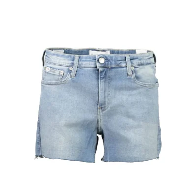 Light Blue Cotton Women Shorts
