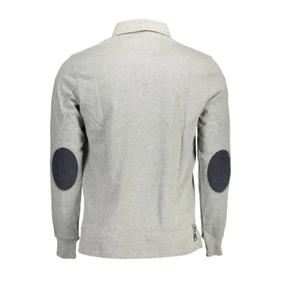 Gray Cotton Men Polo Shirt
