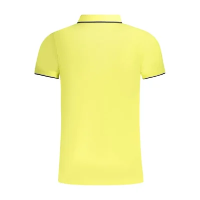 Yellow Cotton Men Polo Shirt
