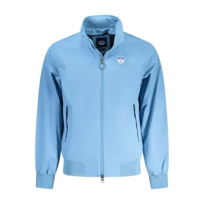 Light Blue Polyamide Men Jacket