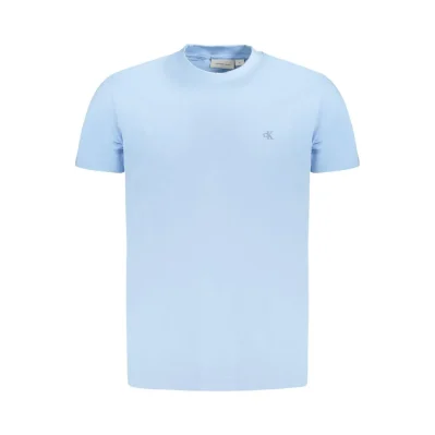 Light Blue Cotton Men T-Shirt