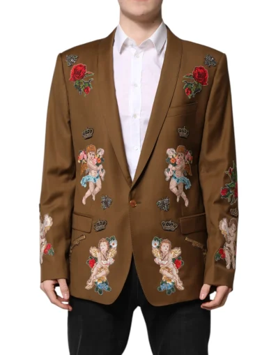 Brown MARTINI Single Breasted Coat Blazer