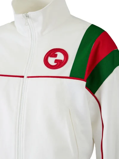 White Polyester Logo Sweatshirt