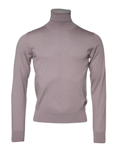 Brown Cashmere Knitted Men Pullover Sweater