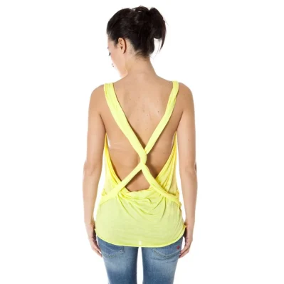 Yellow Viscose Tops & T-Shirt