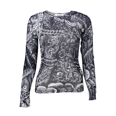 Blue Viscose Women Sweater