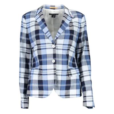 Light Blue Cotton Women Jacket