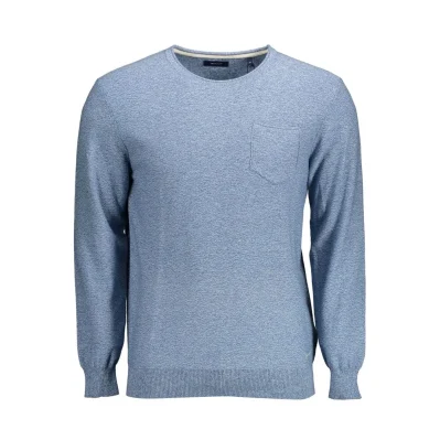 Light Blue Cotton Men Sweater