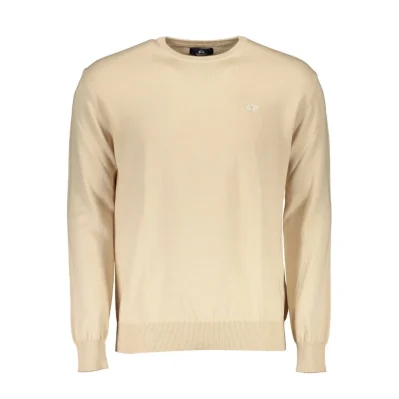 Beige Cotton Men Sweater