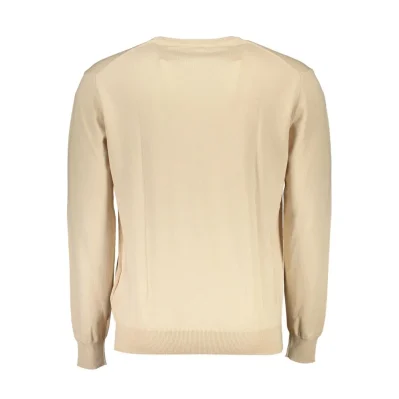 Beige Cotton Men Sweater