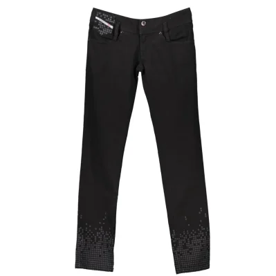 Black Cotton Jeans & Pant