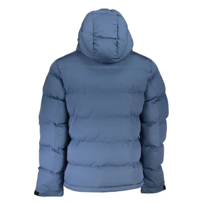 Blue Polyester Men Jacket