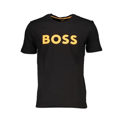 Black Cotton Men T-Shirt
