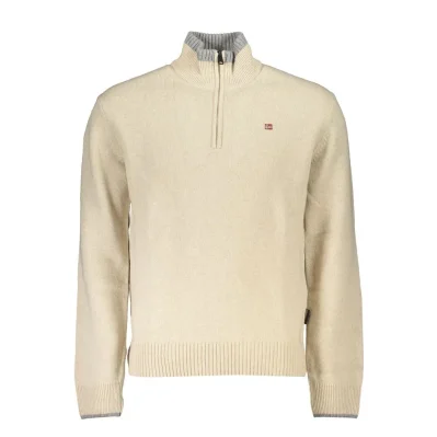 Beige Fabric Men Sweater