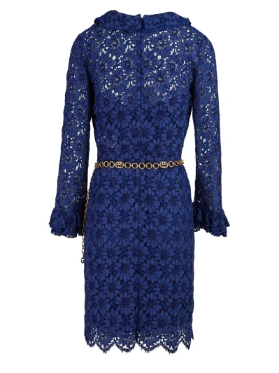 Blu Viscose and Cotton Mid Long Dress